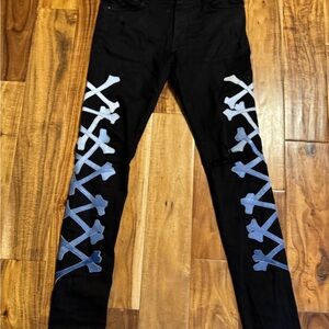 Amiri Silver Bones Black Jeans